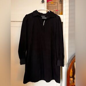 Black corduroy mini dress
